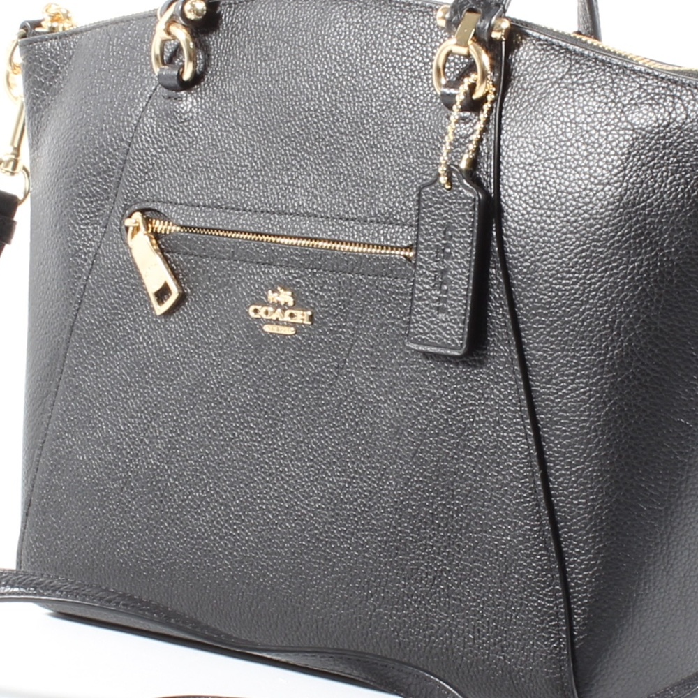 Coach Prairie Satchel Handbag Black Leather Purse - Picture 2 of 11